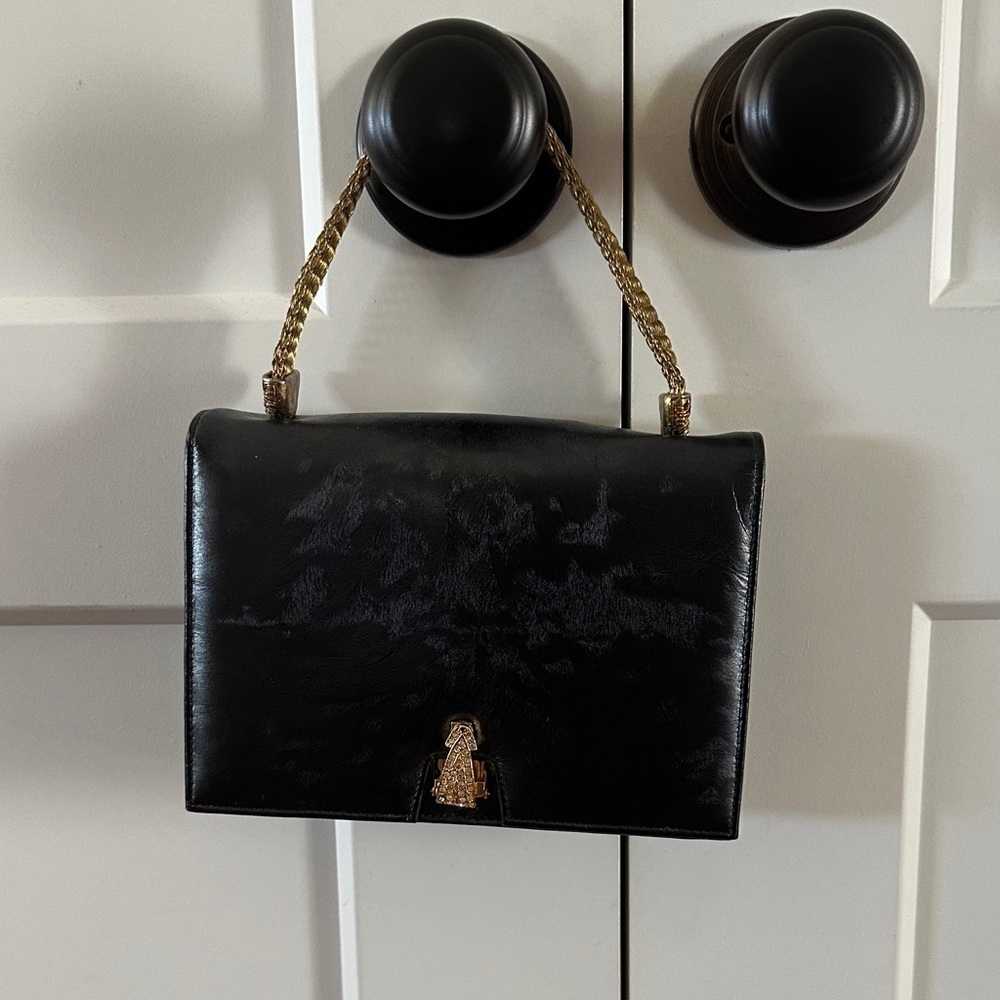 Vintage Black Leather Handbag